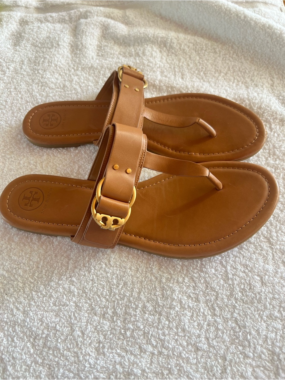 Tory Burch Marsden Flat Thong Sandal Tan size 10 - Picture 4 of 7